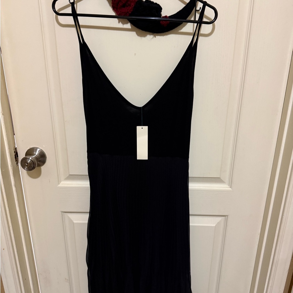 See You Monday Black Strapless Slip Dress with Thin Straps